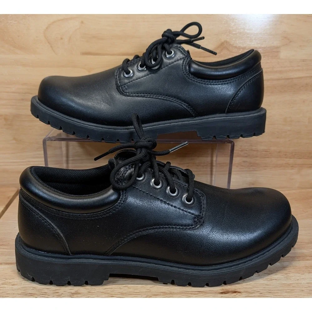 TredSafe Mens MNTR21MH001 Black Slip Resistant Work Oxford Shoes Size 7